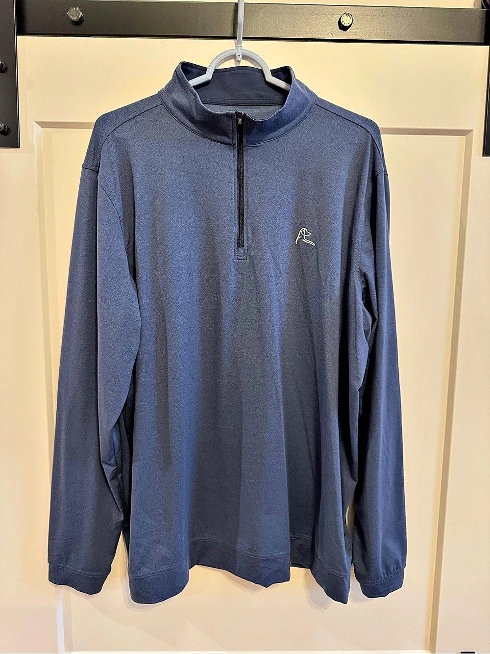 Like New RHOBACK Heather Performance Quarter-Zip - Navy Blue - XL